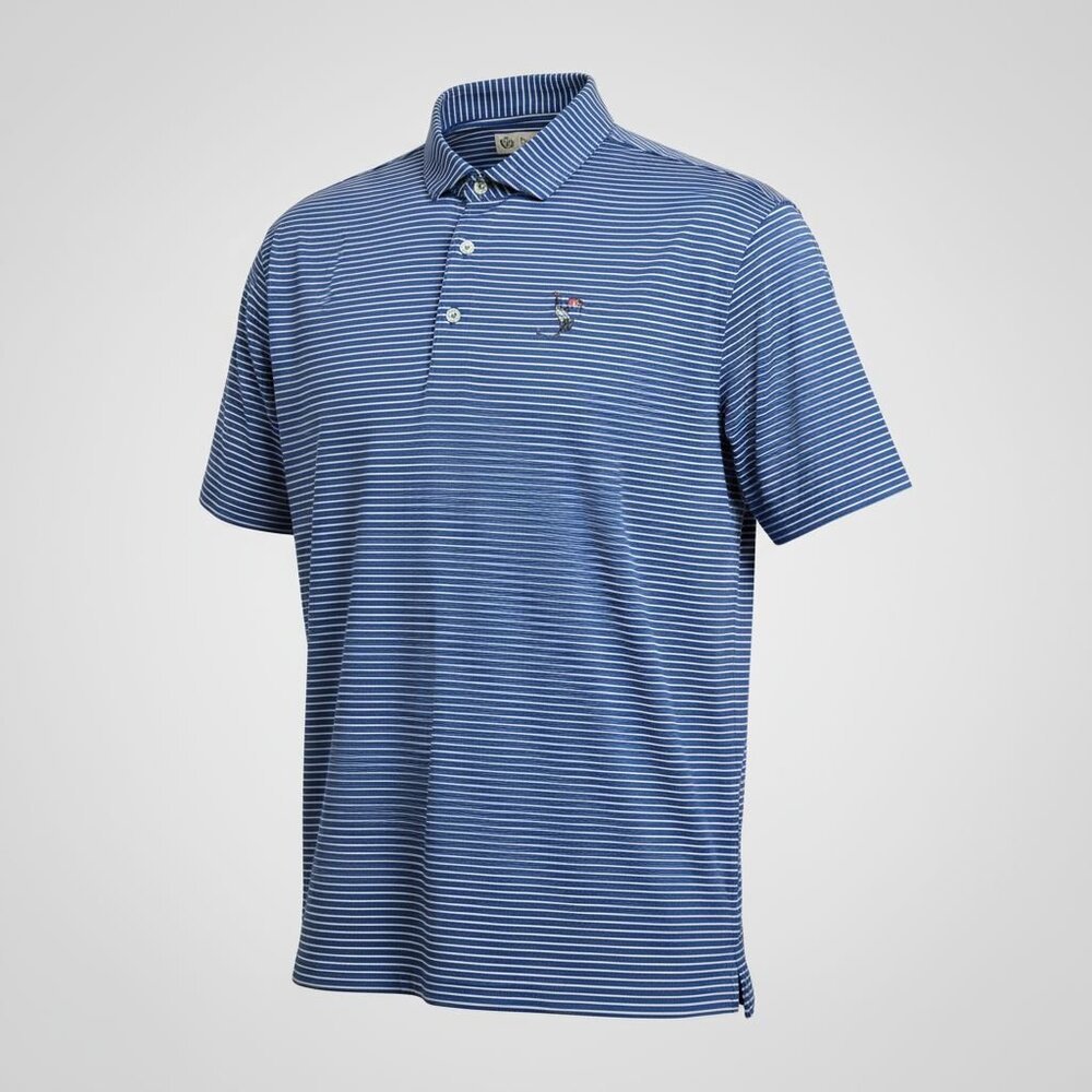 Donald Ross Sportswear Polo Shirt Mens‎ XL Blue Striped Golf Stretch Performance